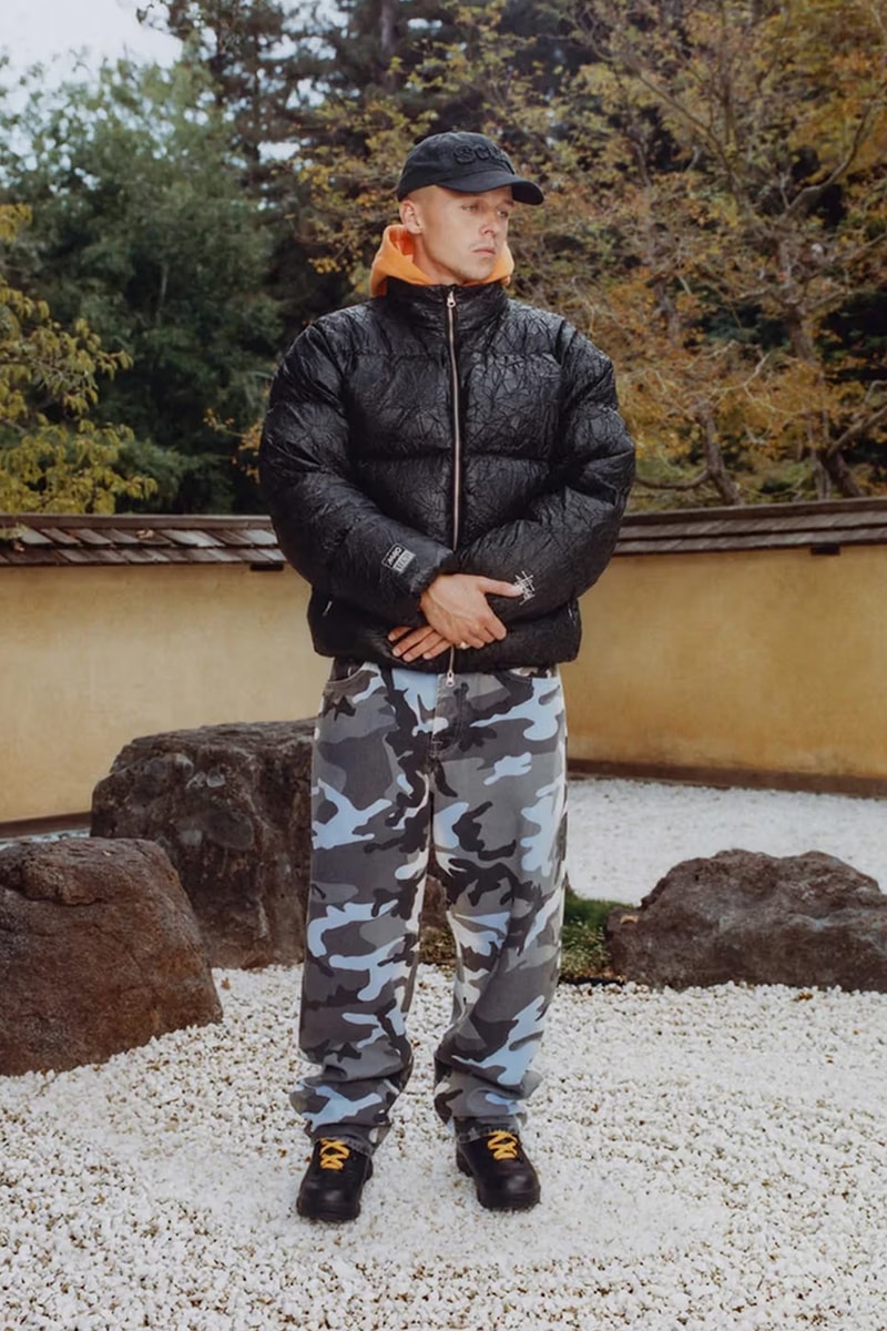 Stüssy Drops Holiday 2023 Collection Lookbooks japan zen garden fleece trousers bomber jackets skatewear cargo chore jacket 
