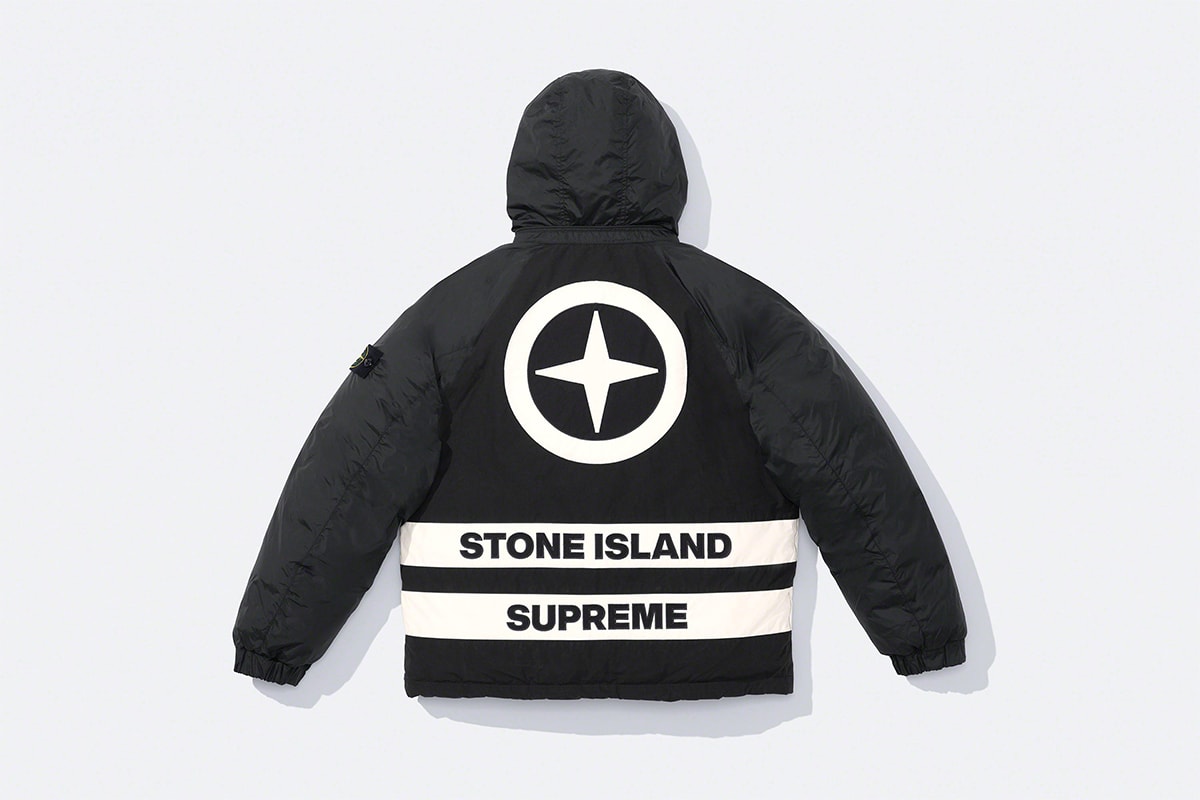 Supreme Stone Island Reversible Down Puffer Jacket Black Men's