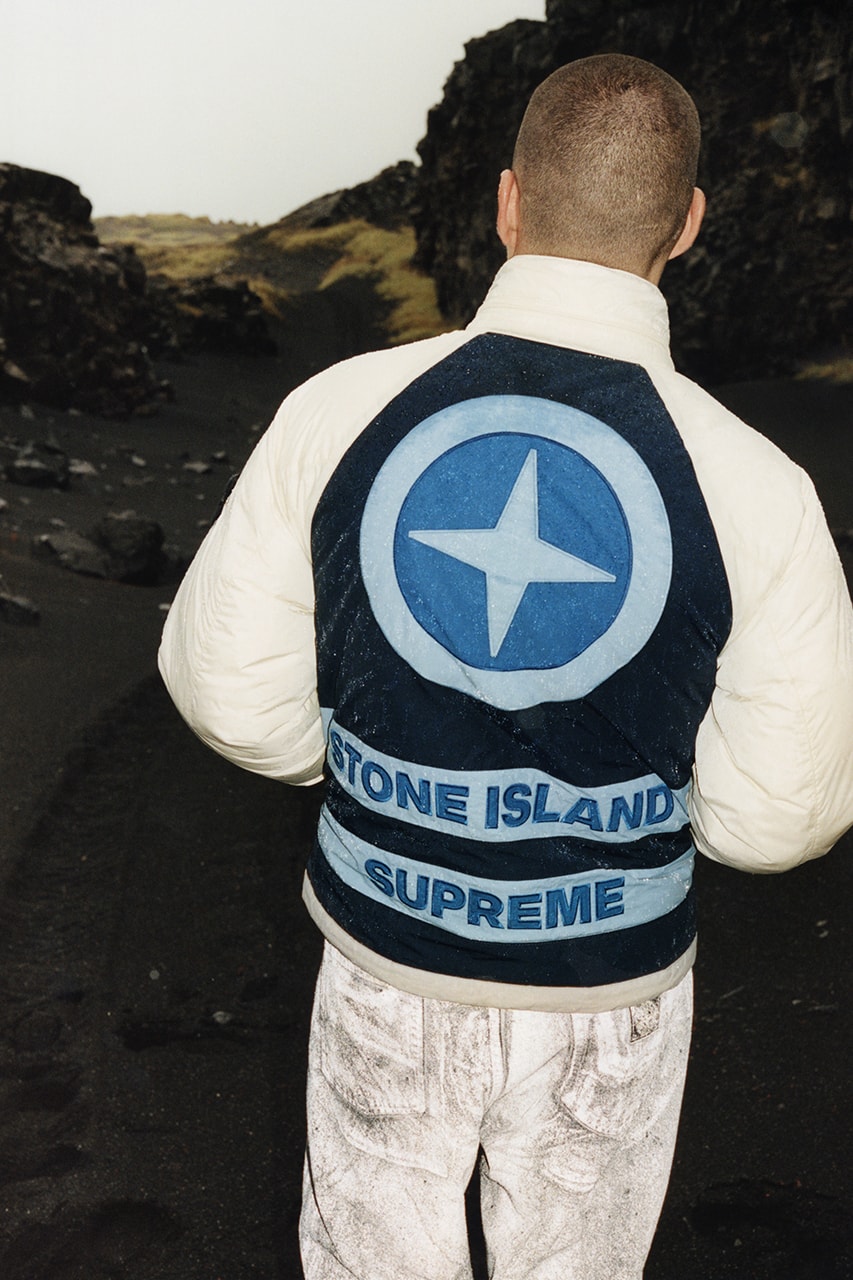 Supreme Stone Island Reversible Down Puffer Jacket Black Men's - FW23 - US