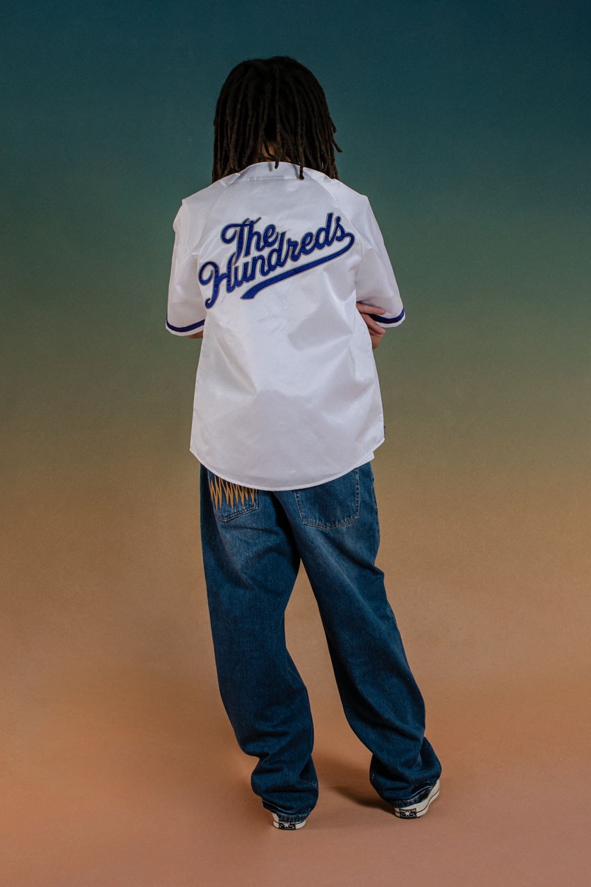 The Hundreds Pays Homage to Y2K Streetwear in Winter 2023 Collection  bobby ben hundreds los angeles california la dodgers sports jersey hoodie adam bomb
