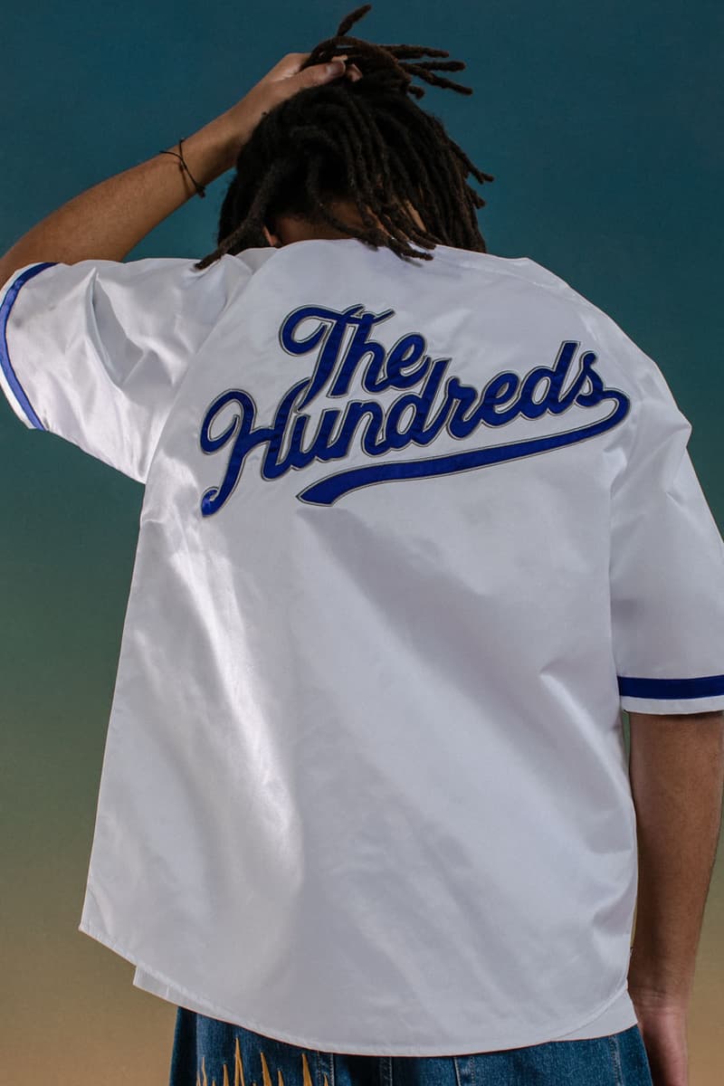 The Hundreds Pays Homage to Y2K Streetwear in Winter 2023 Collection  bobby ben hundreds los angeles california la dodgers sports jersey hoodie adam bomb