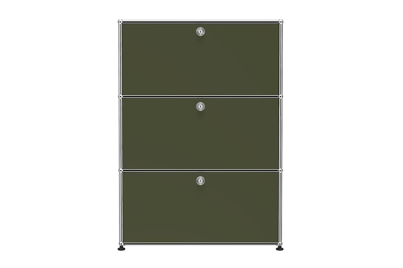 usm haller modular furniture olive green special edition serving trolley sideboard lowboard highboard official release date info photos price store list buying guide
