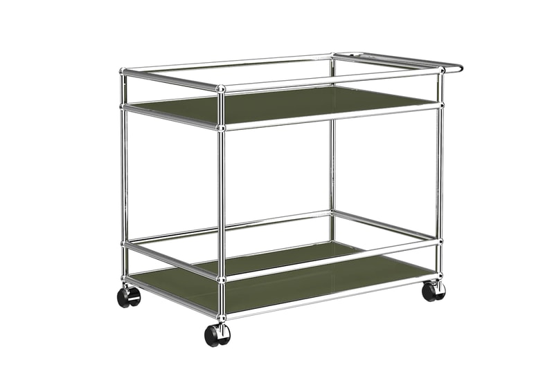 usm haller modular furniture olive green special edition serving trolley sideboard lowboard highboard official release date info photos price store list buying guide