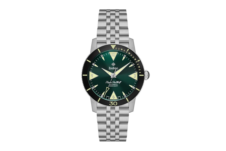 Zodiac Premieres the Super Sea Wolf Skin Diver With a Deep Green Sunray Dial