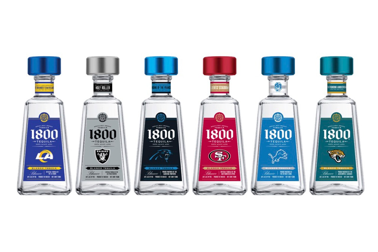 1800 Tequila Gives Six NFL Teams the Unofficial Cosign Los Angeles Rams, Las Vegas Raiders, Carolina Panthers, San Francisco 49ers, Detroit Lions and Jacksonville Jaguars. purchase football bottle blanco reposado agave