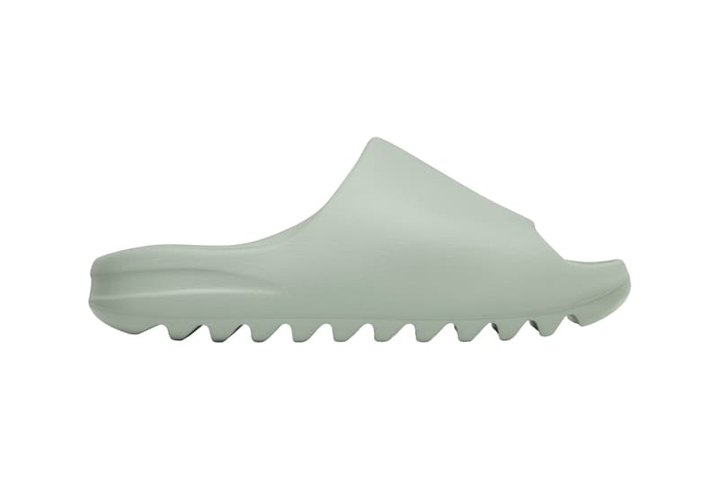 adidas YEEZY SLIDE Salt ID5480 Release Date adidas Yeezy Slide “Salt” Slated To Drop in 2024 ye kanye west colorway bone release 2023 green gray stone grey release calendar three strip eva foam strap sole branding upper outsole