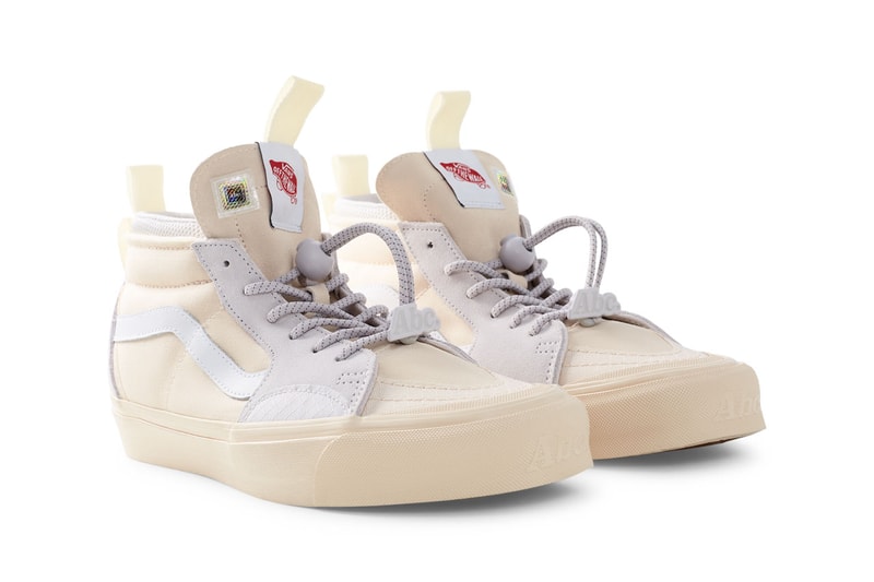 Advisory Board Crystals x Vans Continue “Miracle Conditions” Collection with the Vans x Abc. SK8-Hi vault skate high sneaker model ext blue colorway white laces box Vans EVDNT EXT ULTI collab sneaker drop release price 