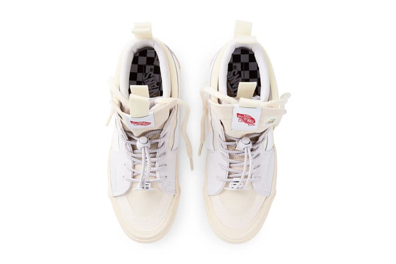 Advisory Board Crystals x Vans Continue “Miracle Conditions” Collection with the Vans x Abc. SK8-Hi vault skate high sneaker model ext blue colorway white laces box Vans EVDNT EXT ULTI collab sneaker drop release price 