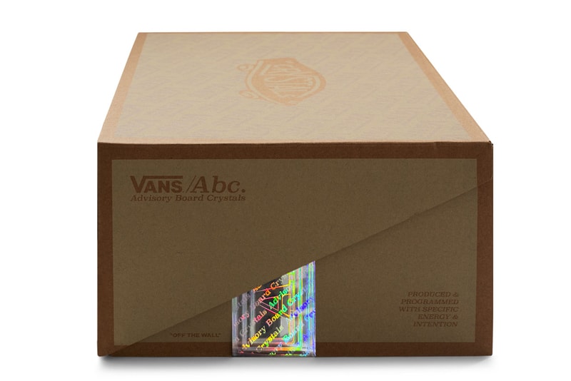 Advisory Board Crystals x Vans Continue “Miracle Conditions” Collection with the Vans x Abc. SK8-Hi vault skate high sneaker model ext blue colorway white laces box Vans EVDNT EXT ULTI collab sneaker drop release price 