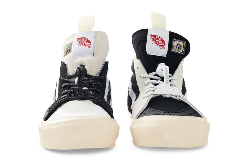 Advisory Board Crystals x Vans Continue “Miracle Conditions” Collection with the Vans x Abc. SK8-Hi vault skate high sneaker model ext blue colorway white laces box Vans EVDNT EXT ULTI collab sneaker drop release price 