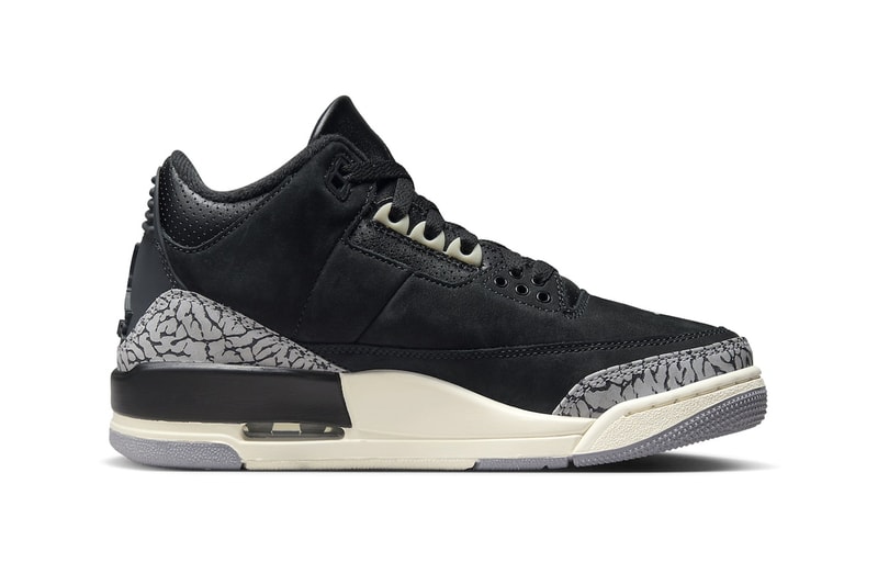 Выпуск Air Jordan 3 Off Noir запланирован на этот месяц. CK9246-001 Off Noir/черный-кокосовое молоко-цементно-серый.