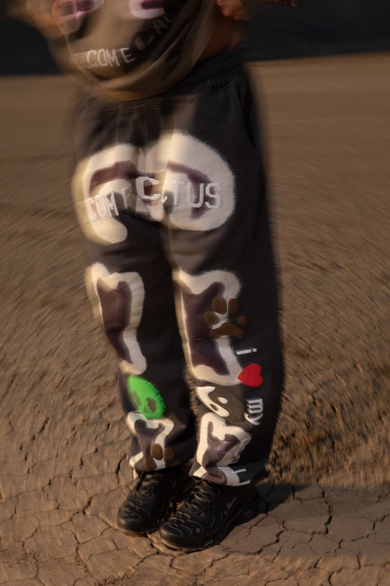 come tees cactus plant flea market capsule collection long sleeve t shirt sweatpants graphic animal prints details