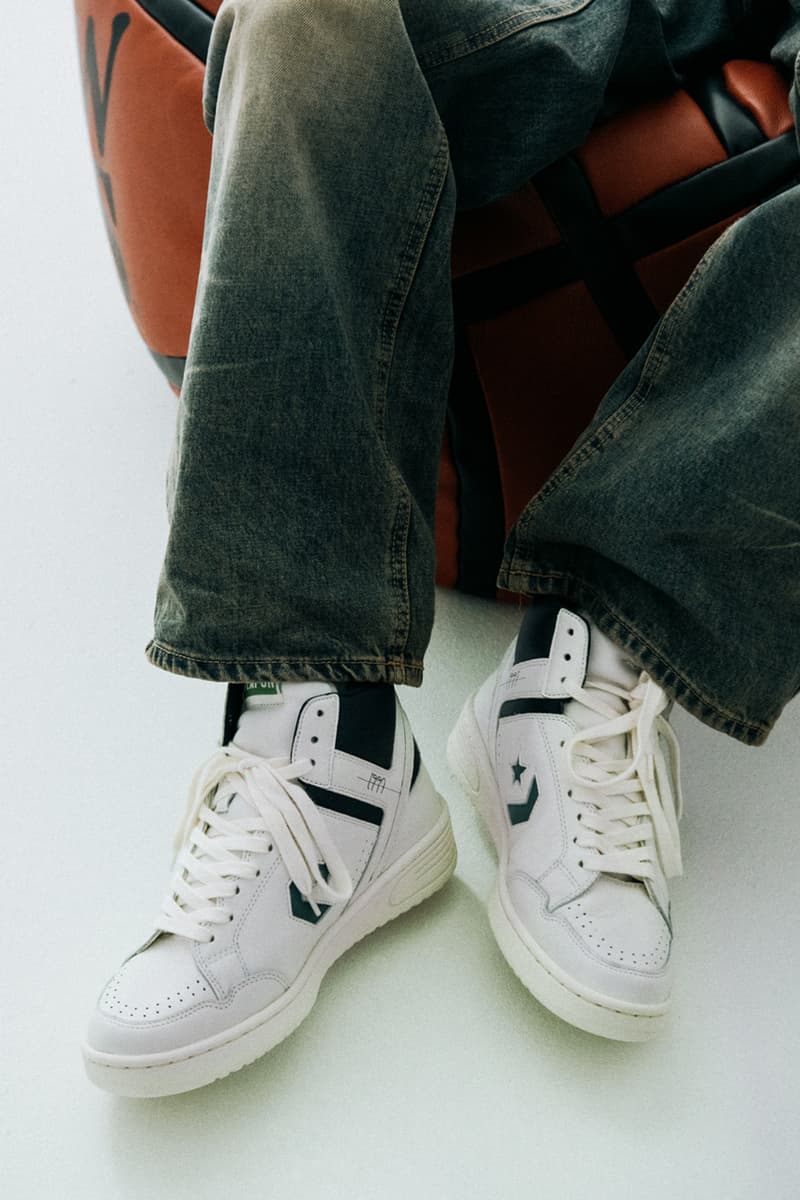 Converse and Kasina Link Up To Revamp the Weapon OG sneaker drop release price collab site dollar usd sneaker model icon basketball 80 online lime egret white leather upper sole chevron green korea retailer streetwear