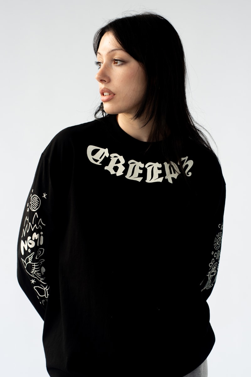 creepz nft overloads end. clothing line invasion reptile cold blooded varsity jacket nfc technology t-shirt streetwear web3 met averse