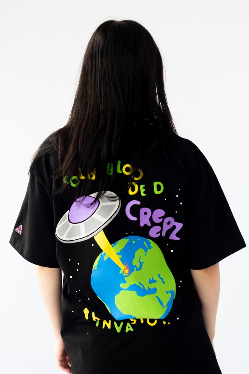 creepz nft overloads end. clothing line invasion reptile cold blooded varsity jacket nfc technology t-shirt streetwear web3 met averse