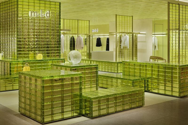 Osaka's New Concept Store maison m-i-d 1985 is Surrounded By Yellow Bricks tokyo japan open address info curiosity art gallery glass hotel architecture interior exterior 