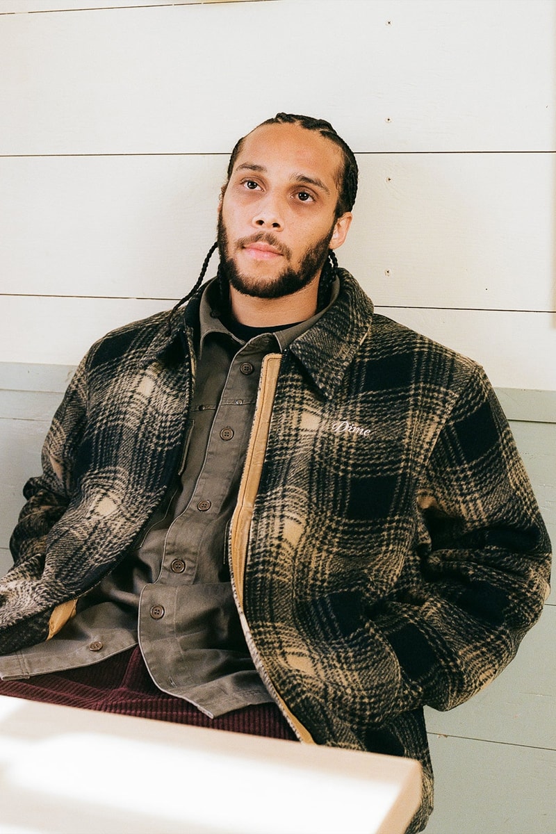 Dime Releases Winter-Ready Staples for Holiday 2023 plaid jackets puffer jackets corduroy pants fleece jackets wavy sweater montreal canadian streetwear skatewear brand