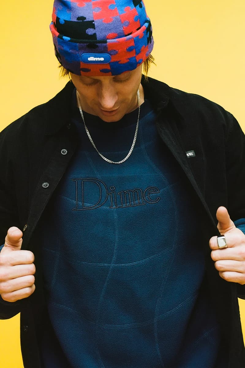 Dime Releases Winter-Ready Staples for Holiday 2023 plaid jackets puffer jackets corduroy pants fleece jackets wavy sweater montreal canadian streetwear skatewear brand
