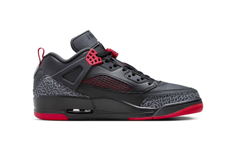 Official Look at the Jordan Spizike Low "Bred" FQ1759-006 Black/Gym Red-Cool Grey-Sail air jordan brand michael jordan spring 2024 release info jumpman swoosh