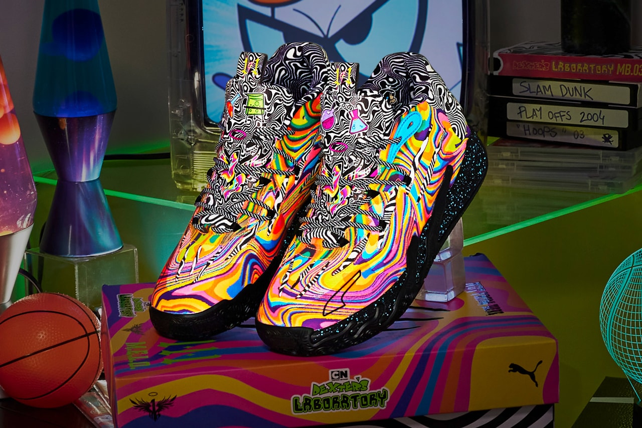 LaMelo Ball's PUMA MB.03 Surfaces in Fresh Cartoon Collaboration With 'Dexter's Laboratory' 379331-01 Release info omelette du fromage dee dee cartoon Network