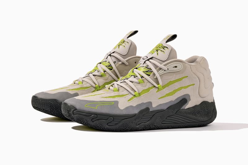 LaMelo Ball and Puma Drop the MB.03 "Chino Hills" Colorway 379235-01 Feather Gray/Lime Smash 