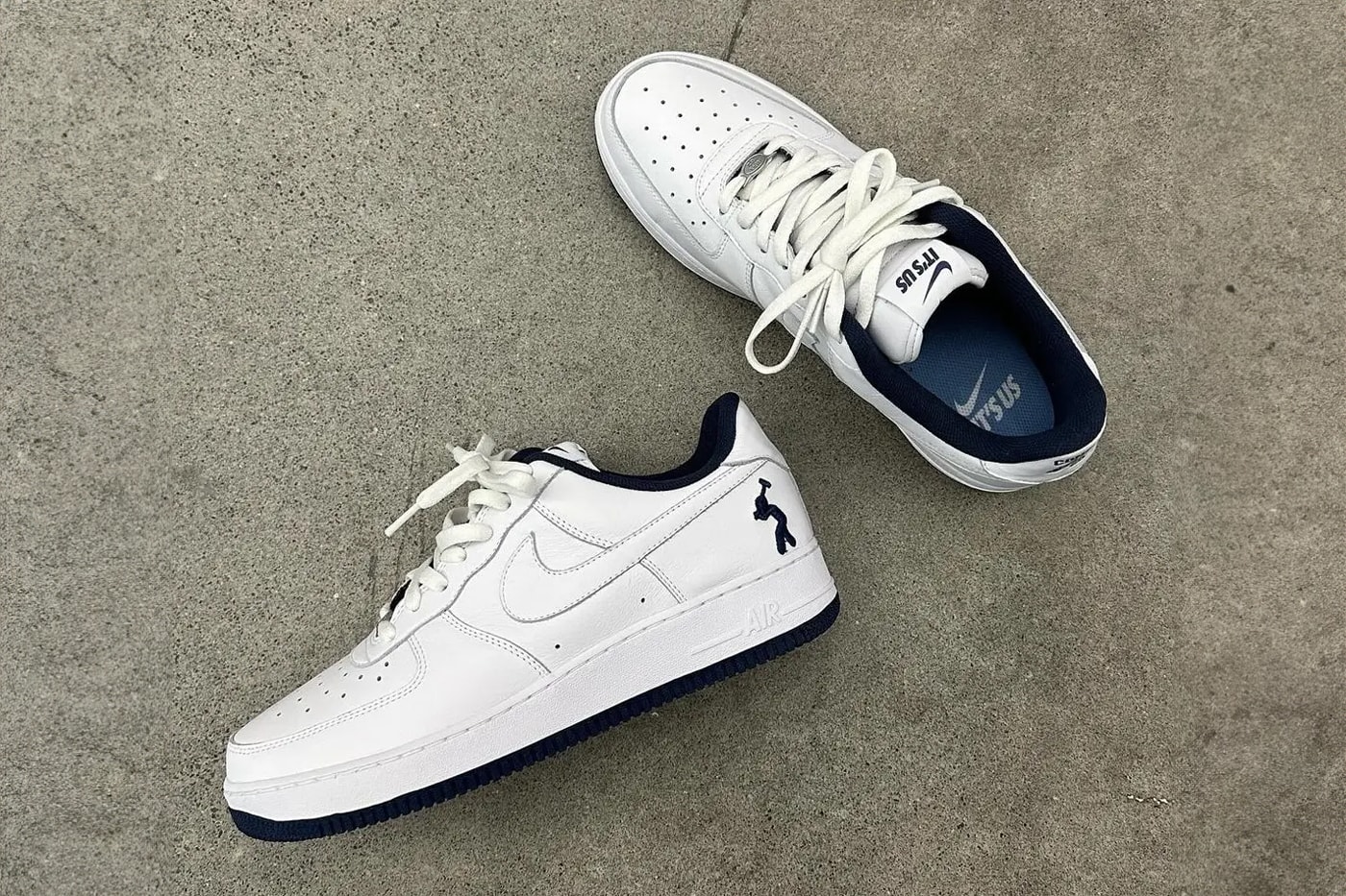 Lil Yachty Reveals Exclusive Friends-And-Family Nike Air Force 1s rapper drake instagram close friends navy accents white insole concrete boys logo