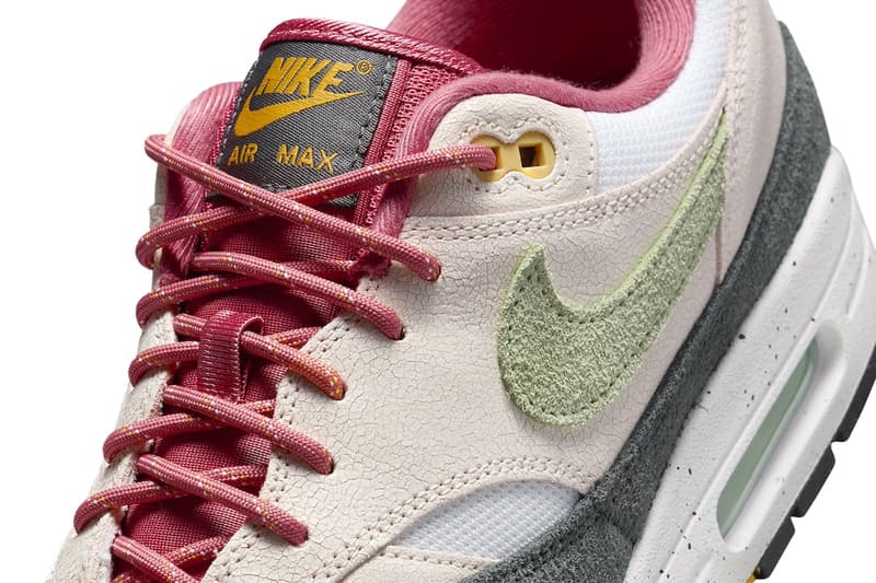 Nike Air Max 1 Surfaces in Mixed Pastels FZ4133-640 Light Soft Pink/Vapor Green-Anthracite swoosh