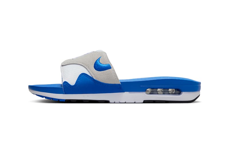 Nike Air Max 1 Slide OG "Royal" Has Surfaced FJ4007-100 White/Royal Blue-Black-Neutral Grey spring 2024