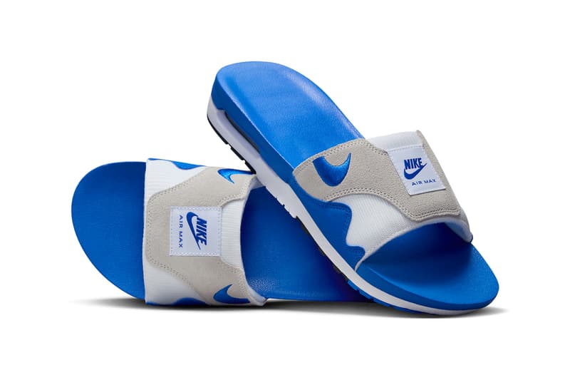 Nike Air Max 1 Slide OG "Royal" Has Surfaced FJ4007-100 White/Royal Blue-Black-Neutral Grey spring 2024