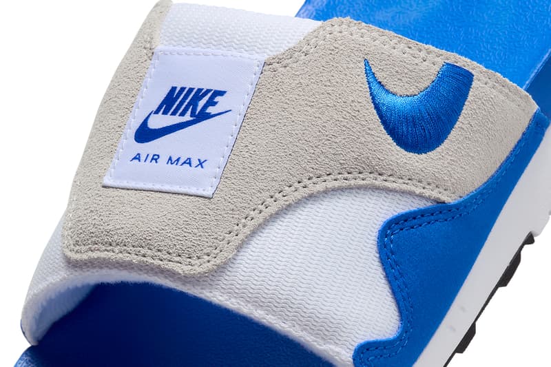 Nike Air Max 1 Slide OG "Royal" Has Surfaced FJ4007-100 White/Royal Blue-Black-Neutral Grey spring 2024