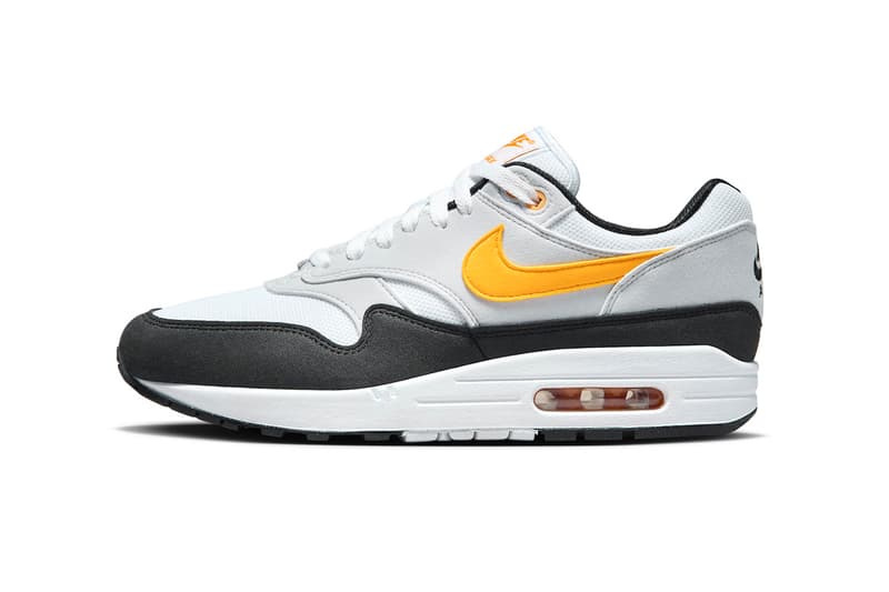 Official Look at the Nike Air Max 1 "White/University Gold" FD9082-104 release info White/Black-Pure Platinum-University Gold