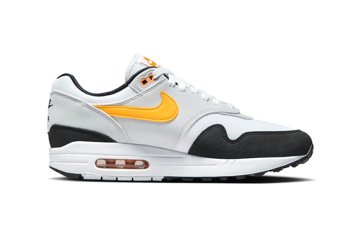 Official Look at the Nike Air Max 1 "White/University Gold" FD9082-104 release info White/Black-Pure Platinum-University Gold
