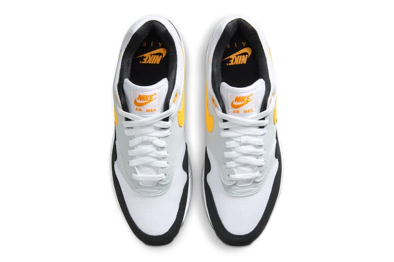 Official Look at the Nike Air Max 1 "White/University Gold" FD9082-104 release info White/Black-Pure Platinum-University Gold