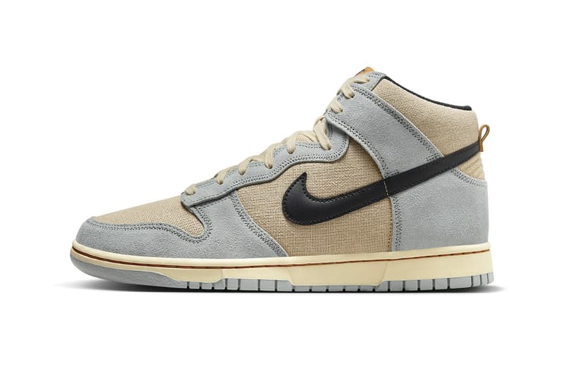 Nike Dunk High SE Receives Textured Iteration in "Hemp Hoops" FJ4191-200 Release Info Grain/Black-Light Pumice-Pale Vanilla-Monarch-Dark Stucco february 2024 suede hemp canvas