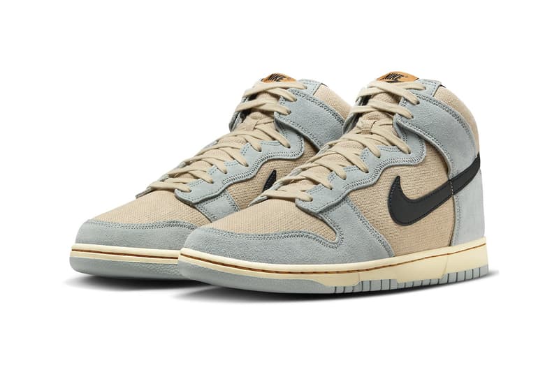 Nike Dunk High SE Receives Textured Iteration in "Hemp Hoops" FJ4191-200 Release Info Grain/Black-Light Pumice-Pale Vanilla-Monarch-Dark Stucco february 2024 suede hemp canvas