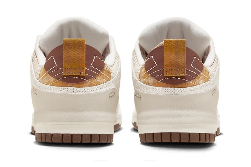 Nike Dunk Low Disrupt 2 Receives a "Plaid" Makeover FV3640-071 gold tan brown swoosh low top 