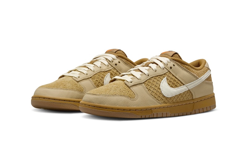 Official Look at the Nike Dunk Low "Waffle" Wheat/Coconut Milk-Sesame-Black-Total Orange FZ4041-744 swoosh low top classic sneakers