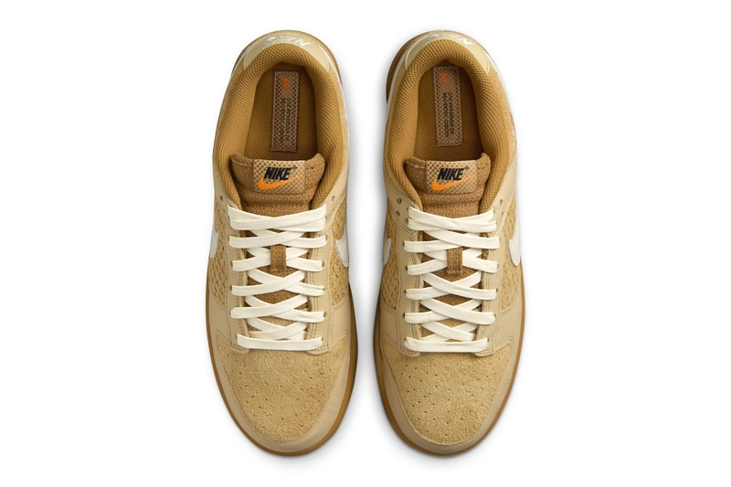 Official Look at the Nike Dunk Low "Waffle" Wheat/Coconut Milk-Sesame-Black-Total Orange FZ4041-744 swoosh low top classic sneakers