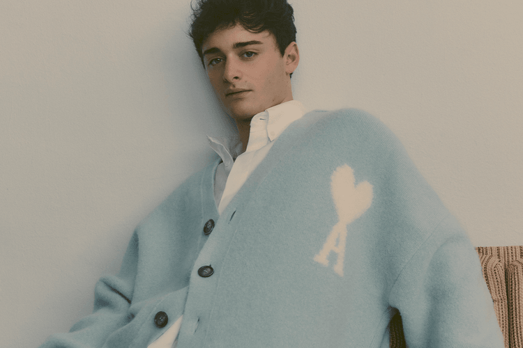 Noah Schnapp Escapes to a Cozy Daydream In AMI's "Cloudy Wool" Knitwear Campaign