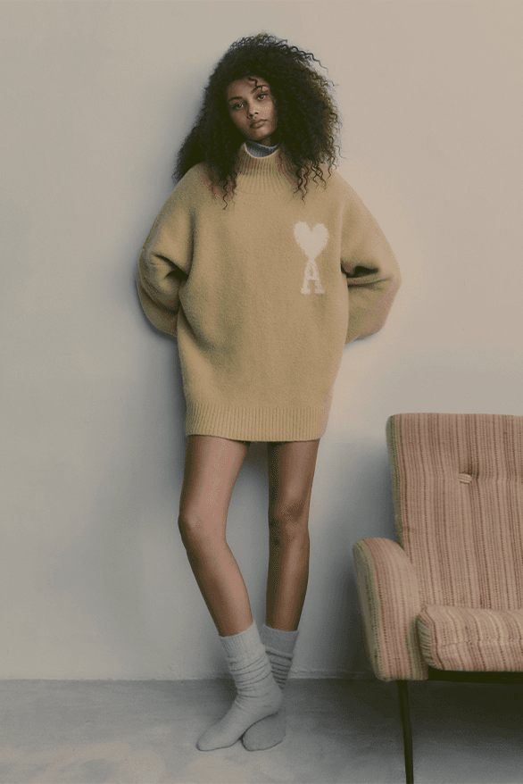 Noah Schnapp AMI Cloudy Wool Knitwear Campaign actor Paris Alexandre Mattiussi Ami de Cœur