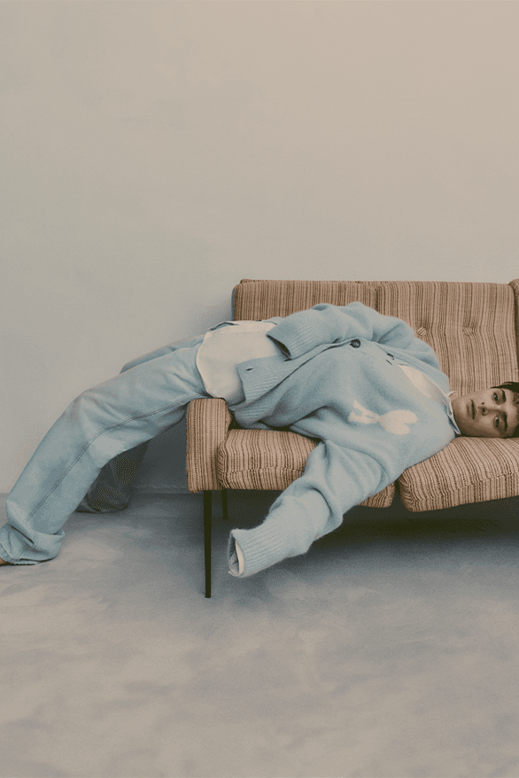 Noah Schnapp AMI Cloudy Wool Knitwear Campaign actor Paris Alexandre Mattiussi Ami de Cœur