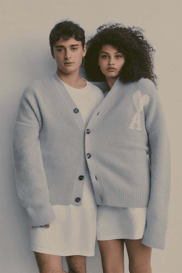 Noah Schnapp AMI Cloudy Wool Knitwear Campaign actor Paris Alexandre Mattiussi Ami de Cœur