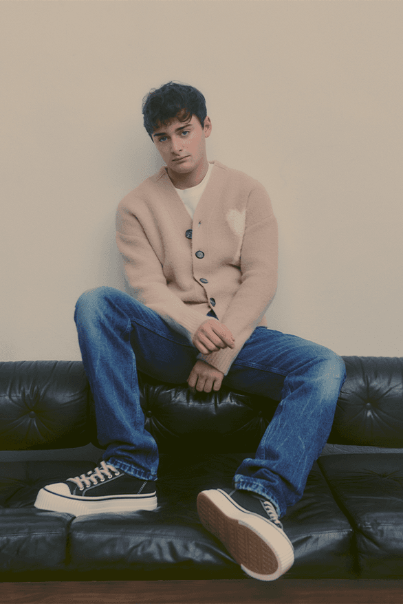 Noah Schnapp AMI Cloudy Wool Knitwear Campaign actor Paris Alexandre Mattiussi Ami de Cœur
