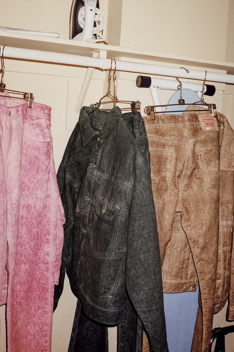 Stüssy and Levi's Tease Second Denim Collaboration jean trucker jackets surf skatewear 80s 90s sotuhern california casual wear washed