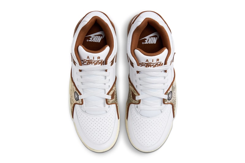 Stüssy Nike Air Flight 89 First Look Release Info FD6475-101 FD6475-001 FD6475-100 Date Buy Price White Habanero Red Black Pecan