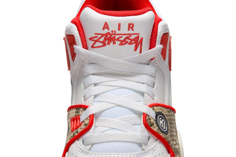Stüssy Nike Air Flight 89 First Look Release Info FD6475-101 FD6475-001 FD6475-100 Date Buy Price White Habanero Red Black Pecan