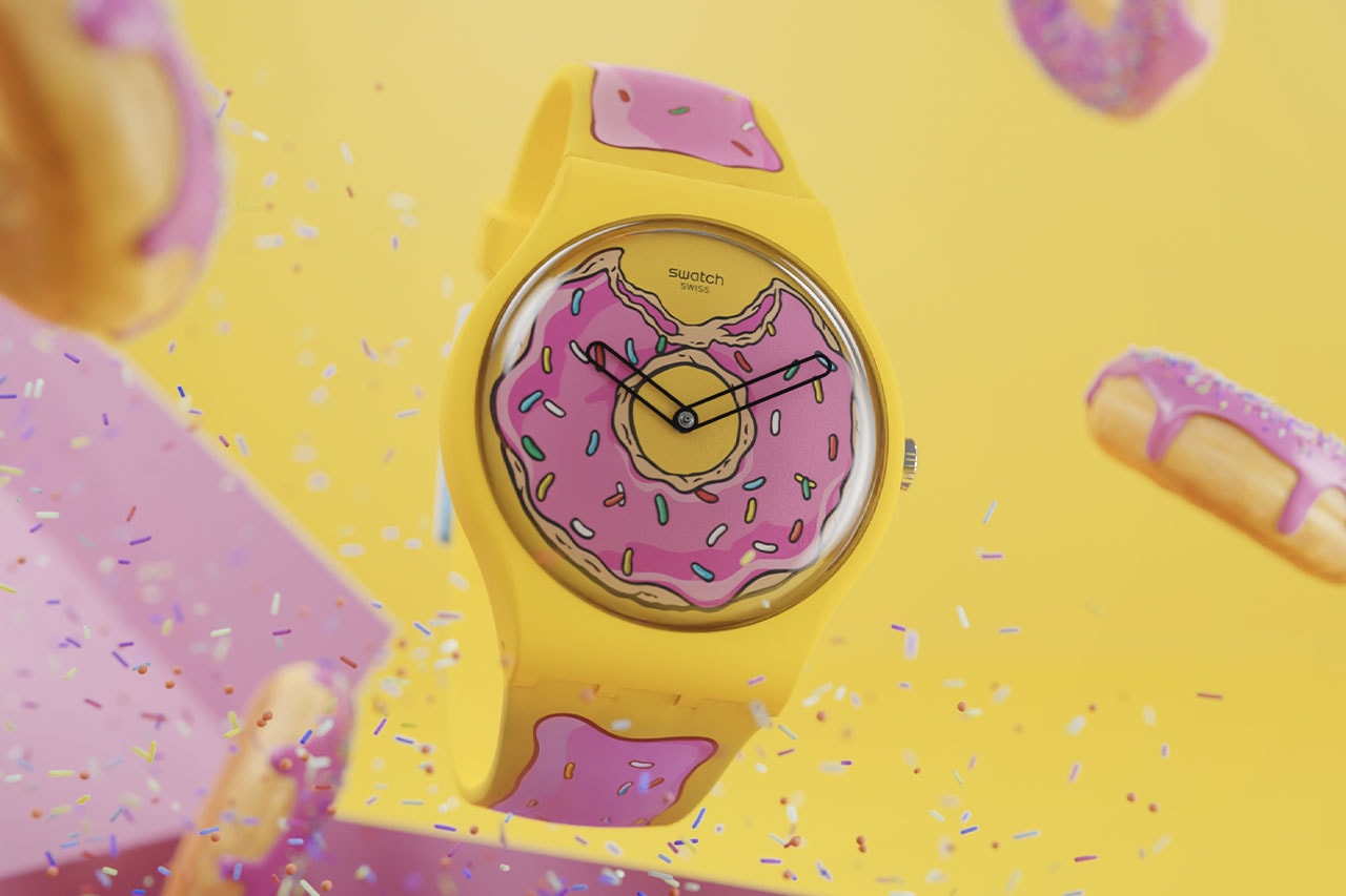 Swatch x The Simpsons SECONDS OF SWEETNESS Collaboration Release Info Pink