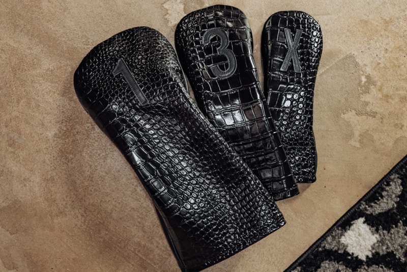 taylormade vessel golf first edition collection collaboration shoe stand carry bag black croc leather essential pouch headcover