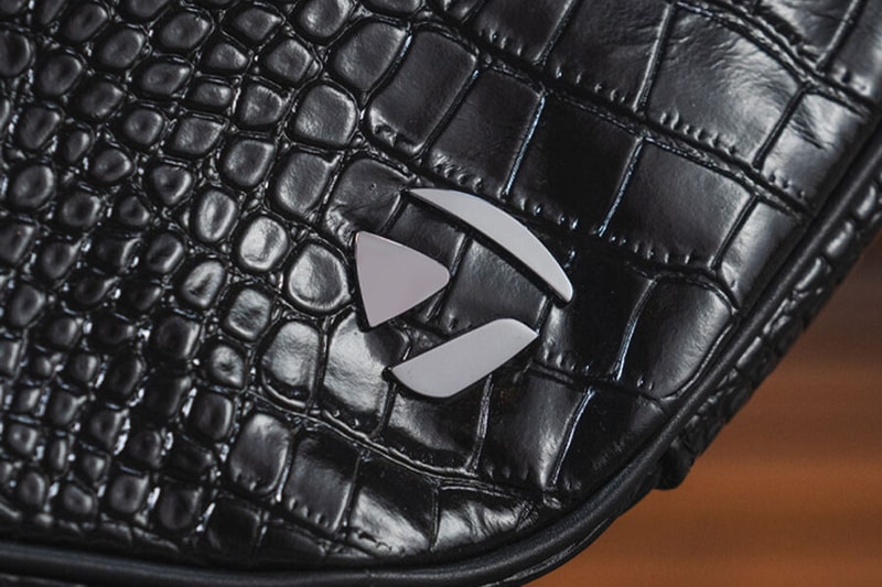 taylormade vessel golf first edition collection collaboration shoe stand carry bag black croc leather essential pouch headcover