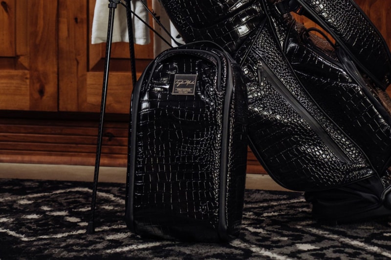 taylormade vessel golf first edition collection collaboration shoe stand carry bag black croc leather essential pouch headcover